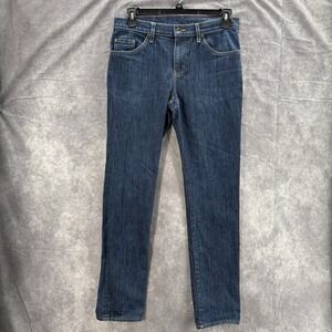 Men's Slim Straight Jeans in Dark Wash Blue - Brand Unspecified